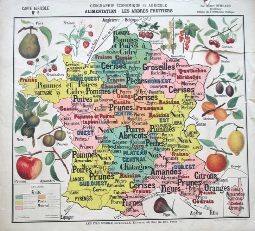 fruits,carte des régions